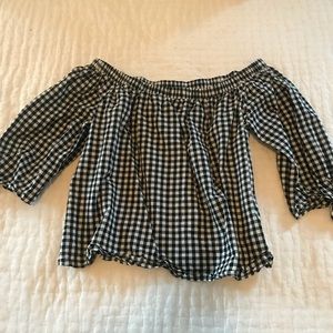 Off shoulder Gingham print top
